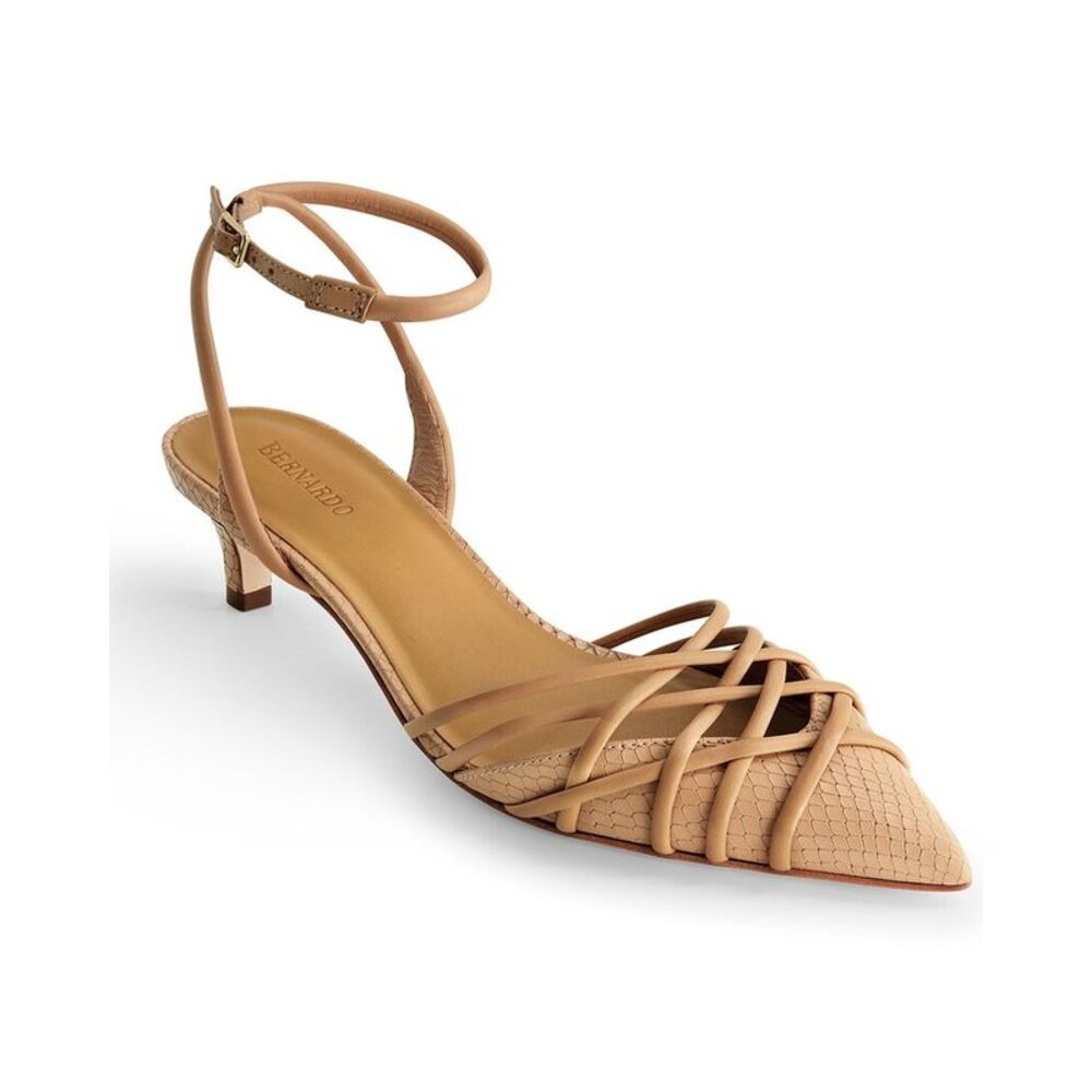 Bernardo Minu Leather Kitten Heel Pump